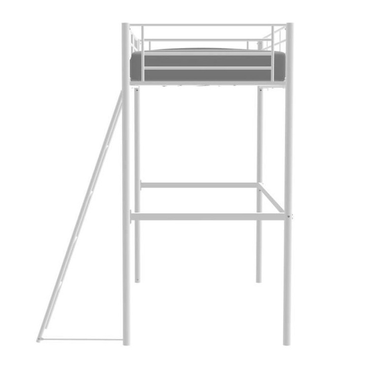 Lit mezzanine ELIOT 90 x 190 cm - Métal - Sommier inclus - Blanc