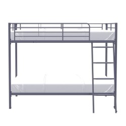 Lits superposés en métal - Dark Grey - Sommiers inclus - 2 x 140 x 1