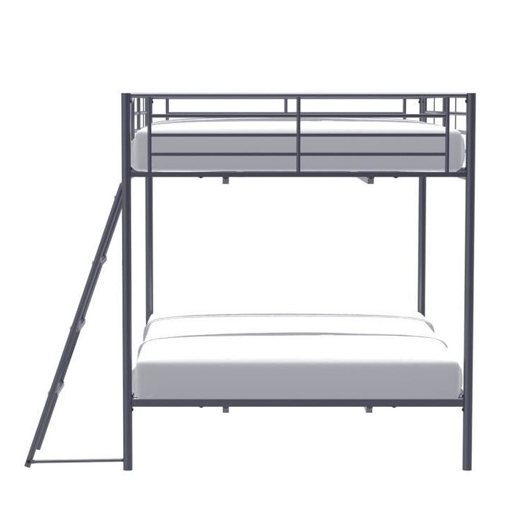 Lits superposés en métal - Dark Grey - Sommiers inclus - 2 x 140 x 190 cm - ALICE Lits superposés en métal - Dark Grey - Sommiers inclus - 2 x 140 x 190 cm - ALICE