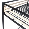 Lit mezzanine LEON - 140x190 cm - Métal noir - Sommier inclus