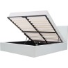 MARTIN Lit adulte 140 x 190 cm + coffre de rangement - Simili blanc -