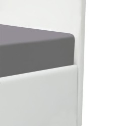 MARTIN Lit adulte 140 x 190 cm + coffre de rangement - Simili blanc -