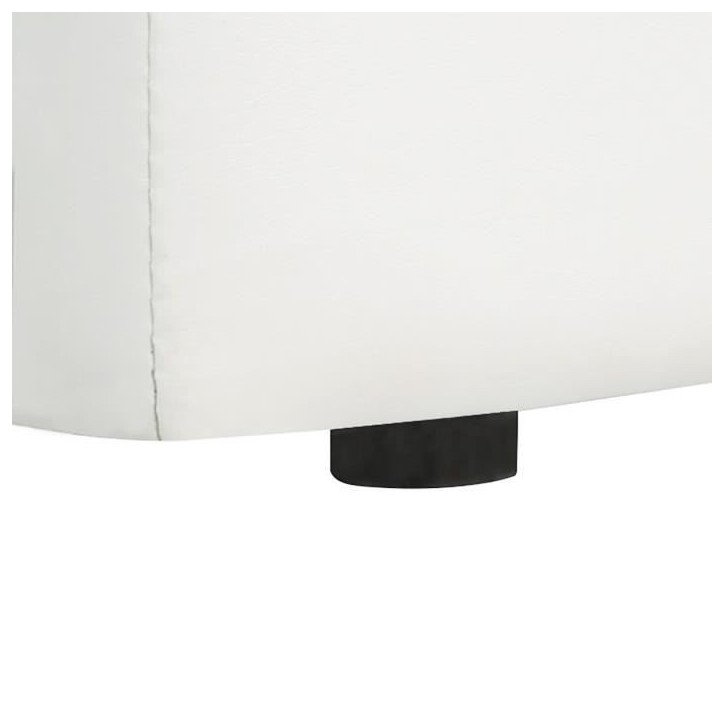 MARTIN Lit adulte 140 x 190 cm + coffre de rangement - Simili blanc - Sommier inclus MARTIN Lit adulte 140 x 190 cm + coffre de rangement - Simili blanc - Sommier inclus