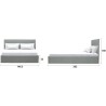 Lit coffre adulte MARTIN - Couchage 140x190 cm - Gris clair - Sommier
