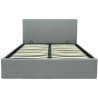 Lit coffre adulte MARTIN - Couchage 140x190 cm - Gris clair - Sommier