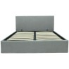 Lit coffre adulte MARTIN - Couchage 160x200 cm - Gris clair - Sommier