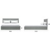 Lit coffre adulte MARTIN - Couchage 160x200 cm - Gris clair - Sommier