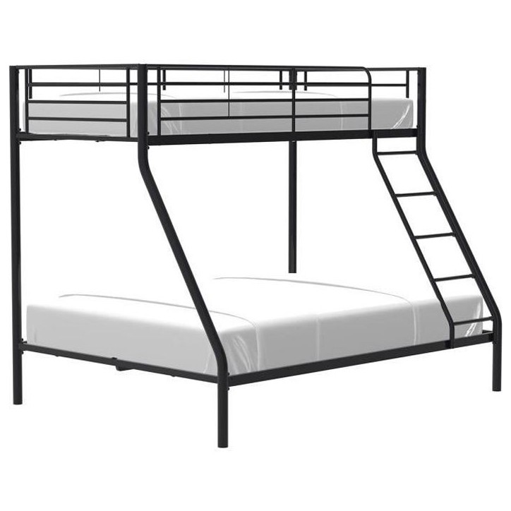 BRUCE Lits superposés 3 places - 90/140 x 190 cm - Noir- En métal - Sommiers inclus BRUCE Lits superposés 3 places - 90/140 x 190 cm - Noir- En métal - Sommiers inclus