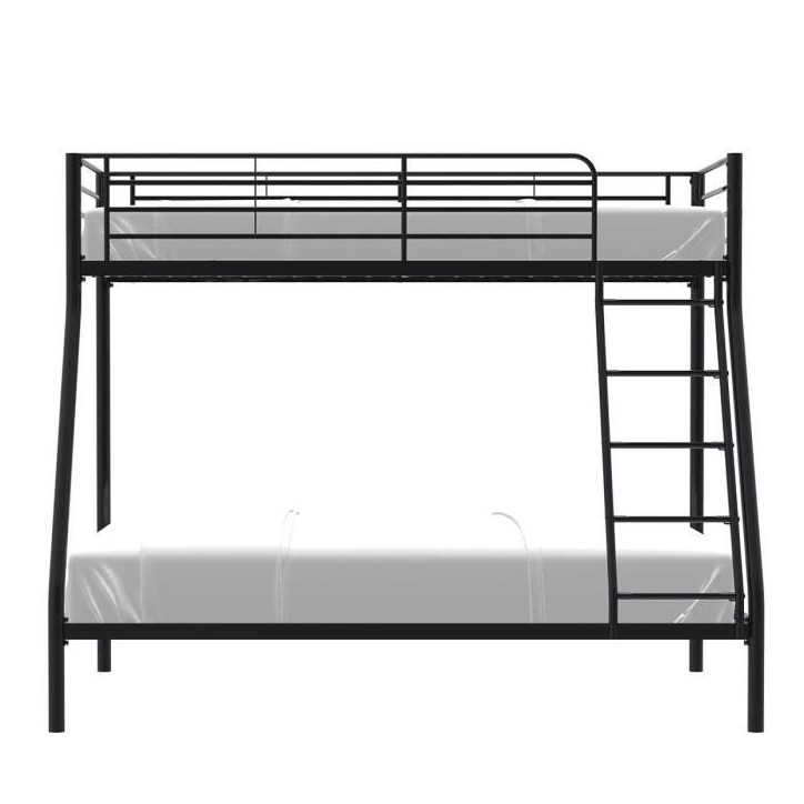 BRUCE Lits superposés 3 places - 90/140 x 190 cm - Noir- En métal - Sommiers inclus BRUCE Lits superposés 3 places - 90/140 x 190 cm - Noir- En métal - Sommiers inclus