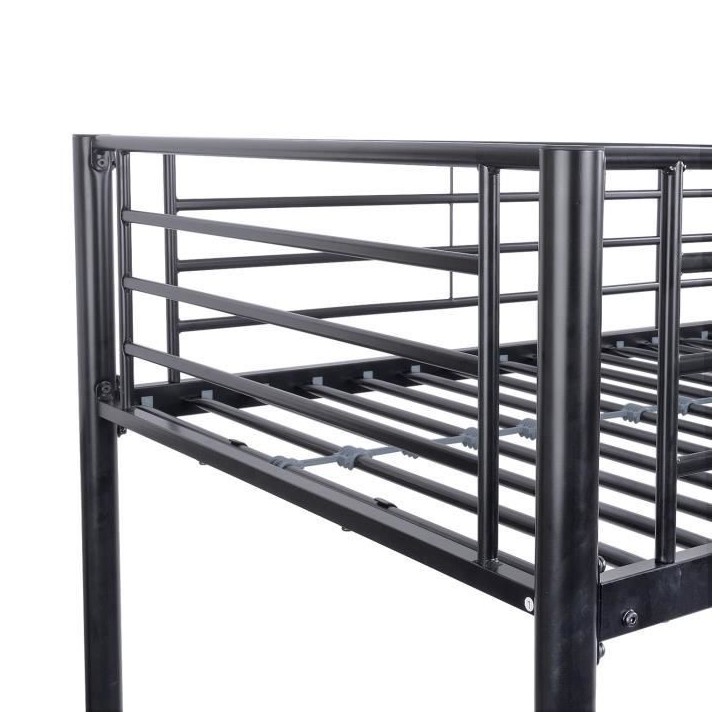 BRUCE Lits superposés 3 places - 90/140 x 190 cm - Noir- En métal - Sommiers inclus BRUCE Lits superposés 3 places - 90/140 x 190 cm - Noir- En métal - Sommiers inclus