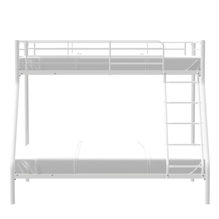 BRUCE Lits superposés 3 places - 90/140 x 190 cm - Blanc - En métal - Sommiers inclus BRUCE Lits superposés 3 places - 90/140 x 190 cm - Blanc - En métal - Sommiers inclus