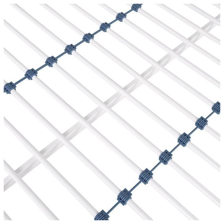 BRUCE Lits superposés 3 places - 90/140 x 190 cm - Blanc - En métal - Sommiers inclus BRUCE Lits superposés 3 places - 90/140 x 190 cm - Blanc - En métal - Sommiers inclus