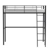 Lit mezzanine enfant ELIOT en métal noir 90x190cm avec sommier inclus