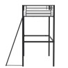 Lit mezzanine enfant ELIOT en métal noir 90x190cm avec sommier inclus