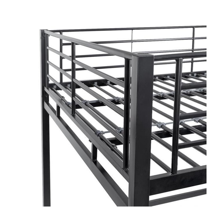 Lit mezzanine avec bureau en métal époxy - Noir - Sommier inclus - 140x190 cm - OXFORD Lit mezzanine avec bureau en métal époxy - Noir - Sommier inclus - 140x190 cm - OXFORD