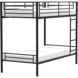 Lits superposés séparables 2 x 90 x 190 cm en métal - Noir - Sommie