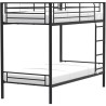 Lits superposés séparables 2 x 90 x 190 cm en métal - Noir - Sommie