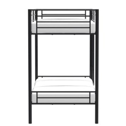 Lits superposés séparables 2 x 90 x 190 cm en métal - Noir - Sommie