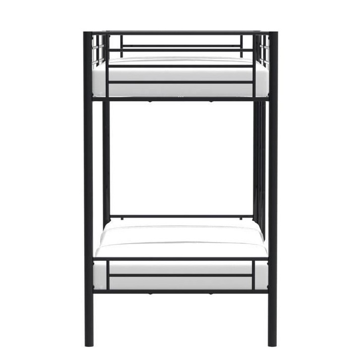 Lits superposés séparables 2 x 90 x 190 cm en métal - Noir - Sommiers inclus - ABBY Lits superposés séparables 2 x 90 x 190 cm en métal - Noir - Sommiers inclus - ABBY
