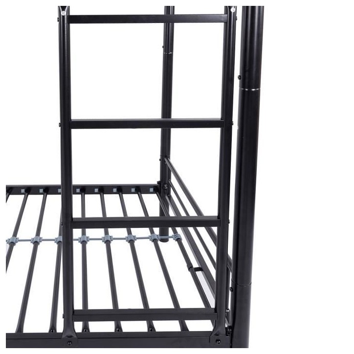 Lits superposés séparables 2 x 90 x 190 cm en métal - Noir - Sommiers inclus - ABBY Lits superposés séparables 2 x 90 x 190 cm en métal - Noir - Sommiers inclus - ABBY