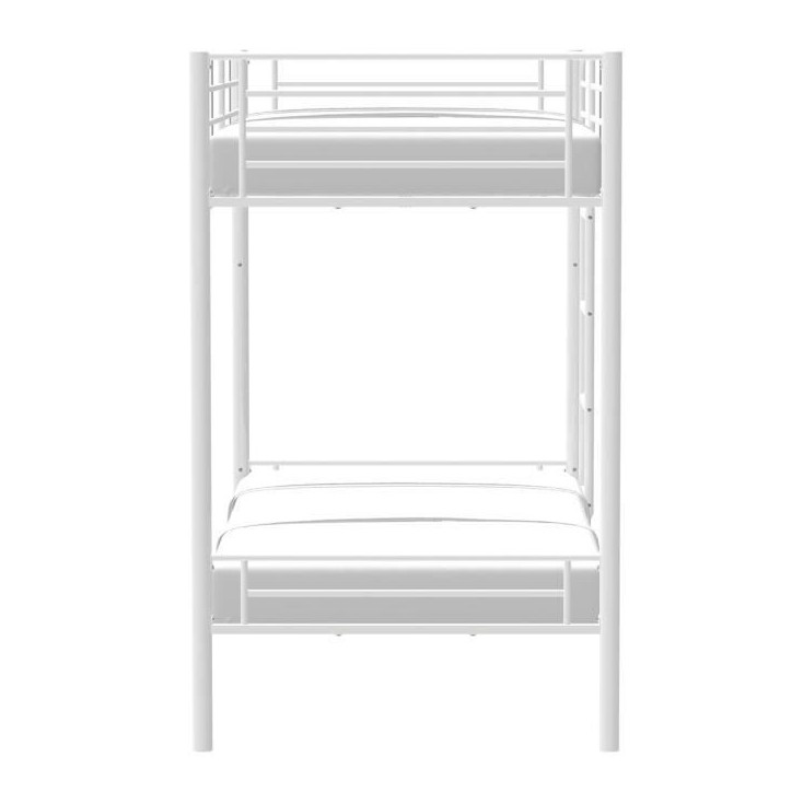 Lits superposés séparables en métal - Blanc - Sommiers inclus - 2 x 90 x 190 cm - ABBY Lits superposés séparables en métal - Blanc - Sommiers inclus - 2 x 90 x 190 cm - ABBY