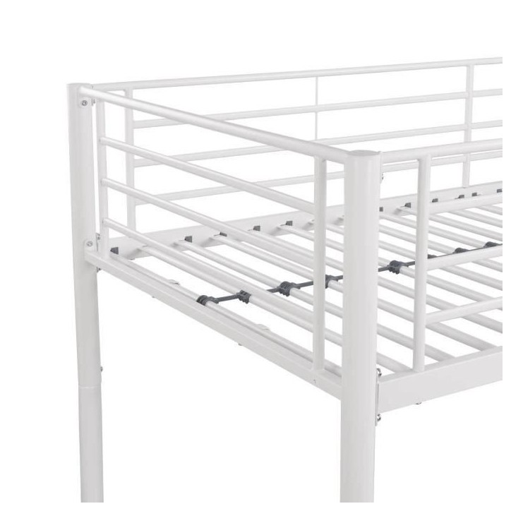 Lits superposés séparables en métal - Blanc - Sommiers inclus - 2 x 90 x 190 cm - ABBY Lits superposés séparables en métal - Blanc - Sommiers inclus - 2 x 90 x 190 cm - ABBY