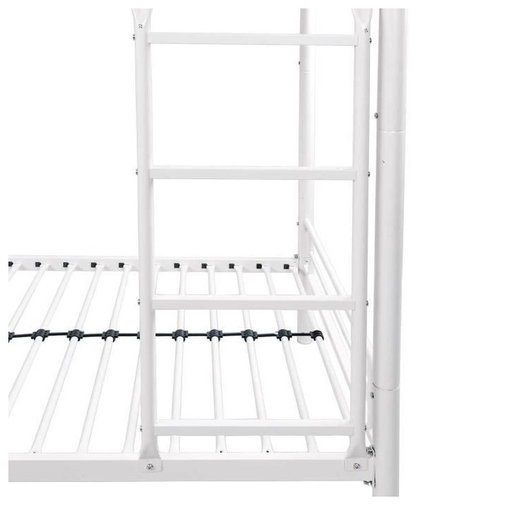 Lits superposés séparables en métal - Blanc - Sommiers inclus - 2 x 90 x 190 cm - ABBY Lits superposés séparables en métal - Blanc - Sommiers inclus - 2 x 90 x 190 cm - ABBY