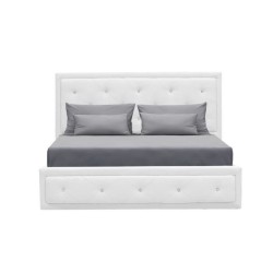 VIRGINIA Lit coffre adulte capitonné avec strass 160x200 cm - Simili