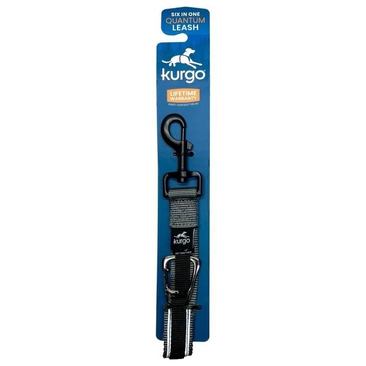 Laisse mains libres - KURGO - QUANTUM - 6 positions - 120 a 180 cm - Noir Laisse mains libres - KURGO - QUANTUM - 6 positions - 120 a 180 cm - Noir