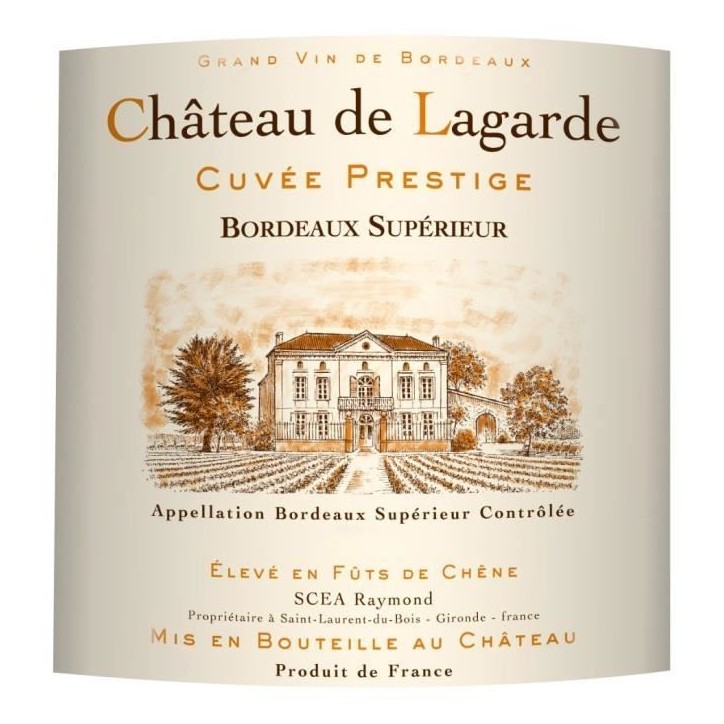 Château de Lagarde Cuvée Prestige 2021 Bordeaux Supérieur - Vin rouge de Bordeaux