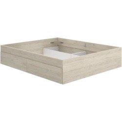 Structure de lit - LAGO - 140 x 190 cm - 4 tiroirs - Chene