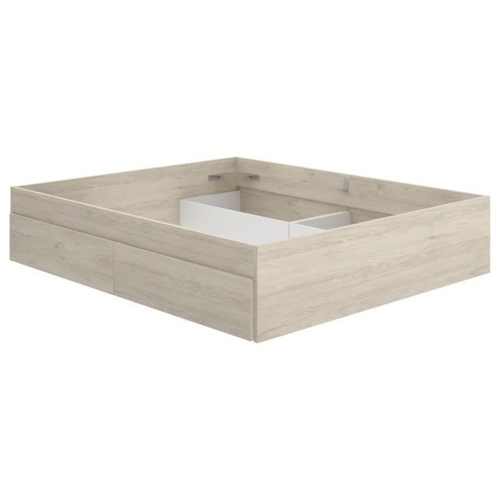 Structure de lit - LAGO - 140 x 190 cm - 4 tiroirs - Chene Structure de lit - LAGO - 140 x 190 cm - 4 tiroirs - Chene