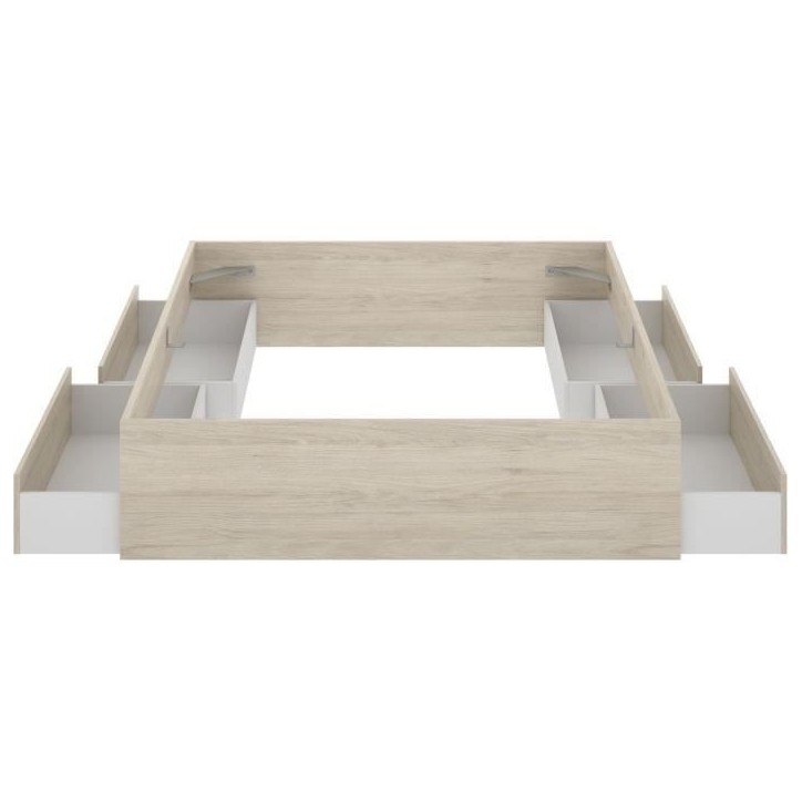 Structure de lit - LAGO - 140 x 190 cm - 4 tiroirs - Chene Structure de lit - LAGO - 140 x 190 cm - 4 tiroirs - Chene