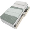 Structure de lit - LAGO - 2 tiroirs - 90 x 190 cm - Blanc / Chene
