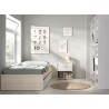 Structure de lit - LAGO - 2 tiroirs - 90 x 190 cm - Blanc / Chene