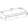 Structure de lit - LAGO - 2 tiroirs - 90 x 190 cm - Blanc / Chene