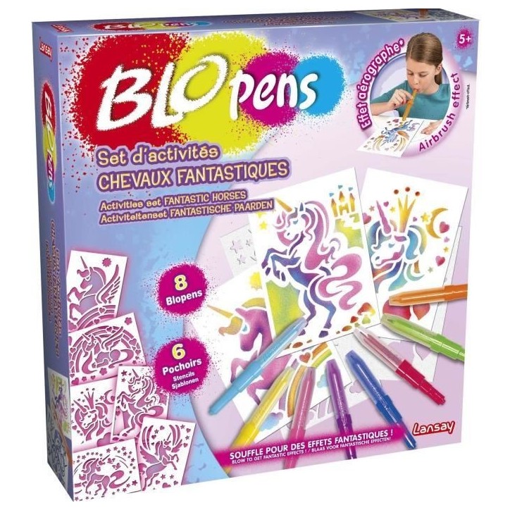 Set d'activités Chevaux Fantastiques - LANSAY - BLOPENS - Effet aérographe - a partir de 5 ans Set d'activités Chevaux Fantastiques - LANSAY - BLOPENS - Effet aérographe - a partir de 5 ans