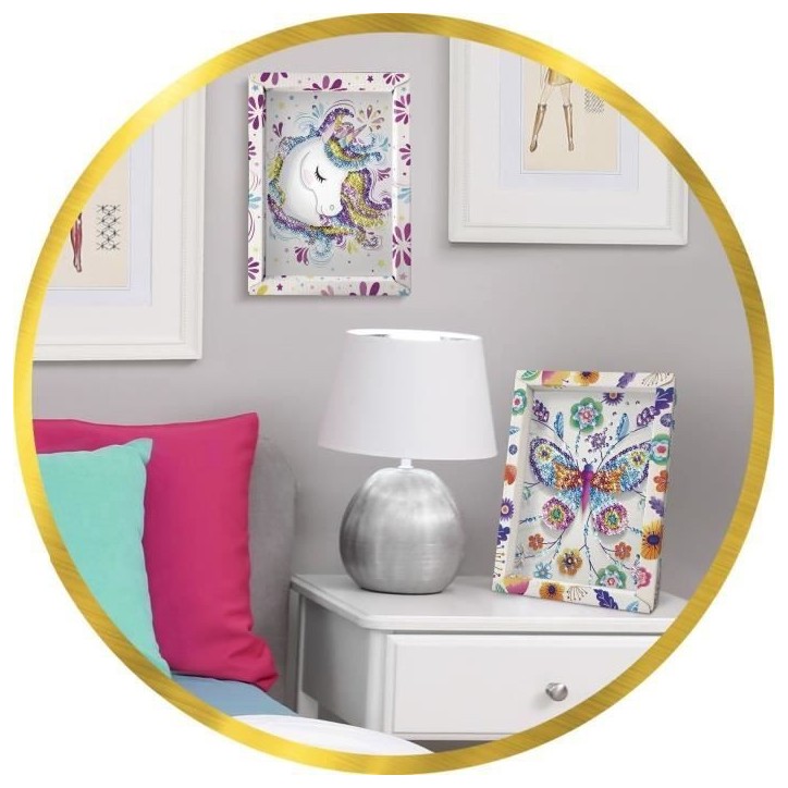 Kit loisir créatif - Licorne - Illustration avec sequins - Pour enfant a partir de 7 ans - Blanc Kit loisir créatif - Licorne - Illustration avec sequins - Pour enfant a partir de 7 ans - Blanc