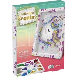 Kit loisir créatif - Licorne - Illustration avec sequins - Pour enfan