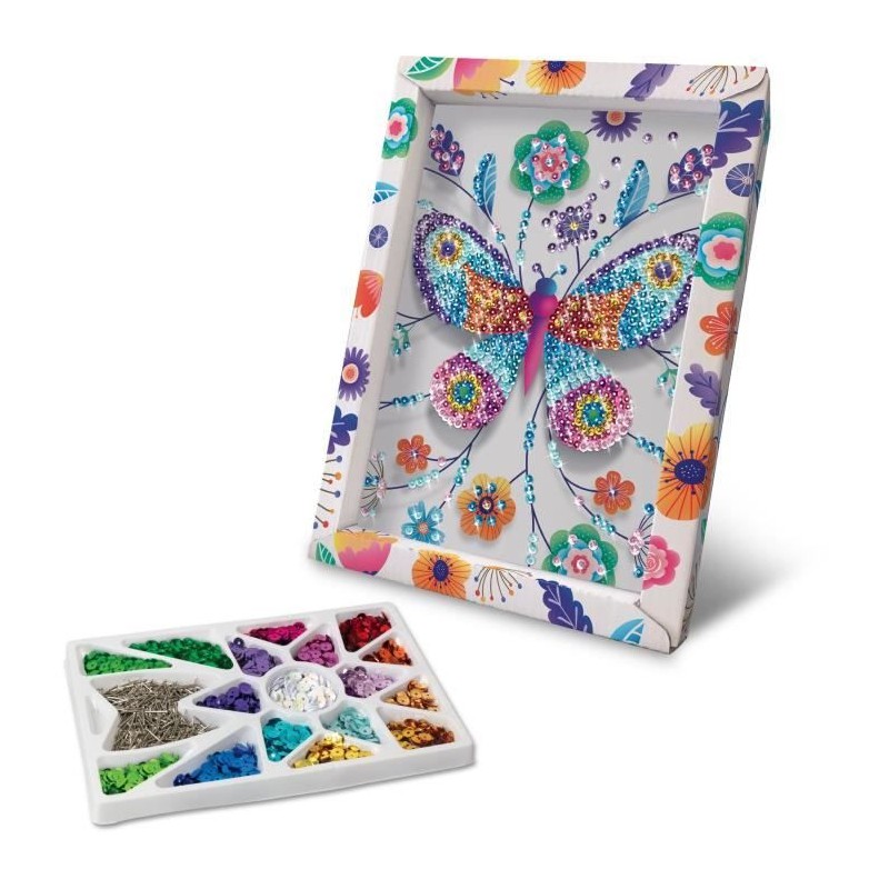Loisir Créatif - Papillons - Illustration avec Sequins - Pour Enfant Loisir Créatif - Papillons - Illustration avec Sequins - Pour Enfant