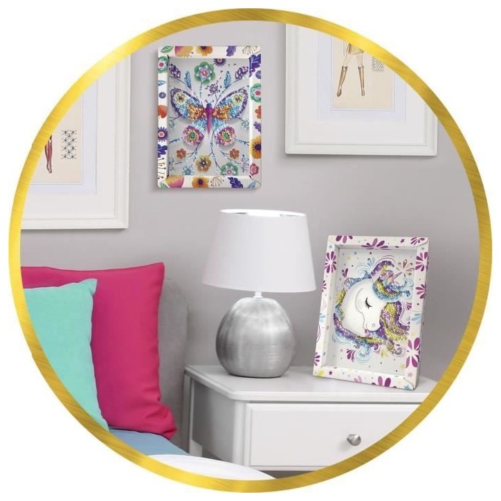 Loisir Créatif - Papillons - Illustration avec Sequins - Pour Enfant - Blanc