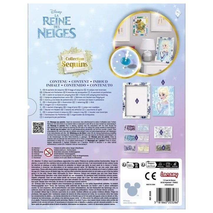 Jeu de création - LANSAY - Collection sequins - ELSA LA REINE DES NEIGES - Des 7 ans