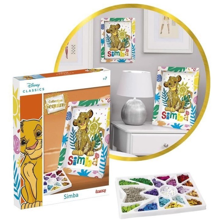 Jeu de création - LANSAY - Collection sequins - SIMBA LE ROI LION - Des 7 ans Jeu de création - LANSAY - Collection sequins - SIMBA LE ROI LION - Des 7 ans