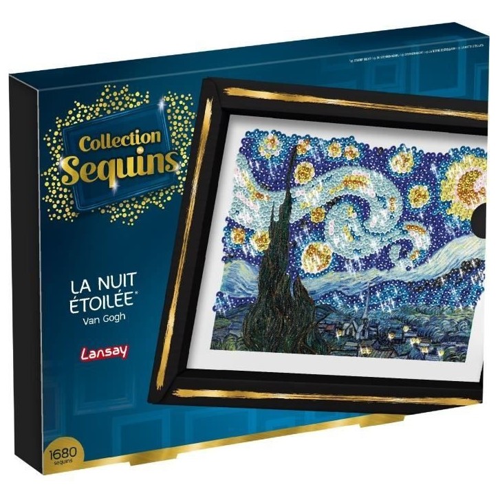 Kit loisir créatif - LANSAY - Collection Sequins - La nuit étoilée - Van Gogh - Des 14 ans