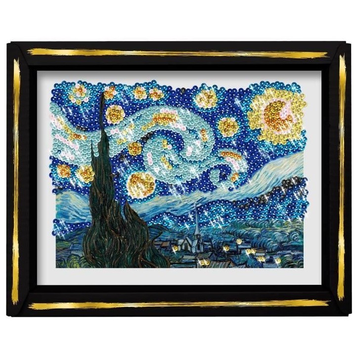 Kit loisir créatif - LANSAY - Collection Sequins - La nuit étoilée - Van Gogh - Des 14 ans