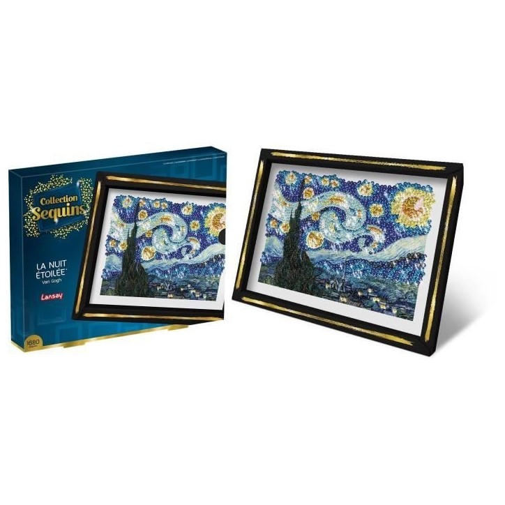 Kit loisir créatif - LANSAY - Collection Sequins - La nuit étoilée - Van Gogh - Des 14 ans