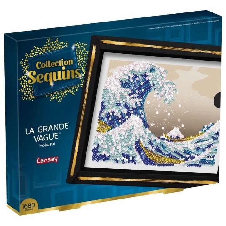 Kit loisir créatif - LANSAY - Collection Sequins - La Grande Vague - Hokusai - Des 14 ans