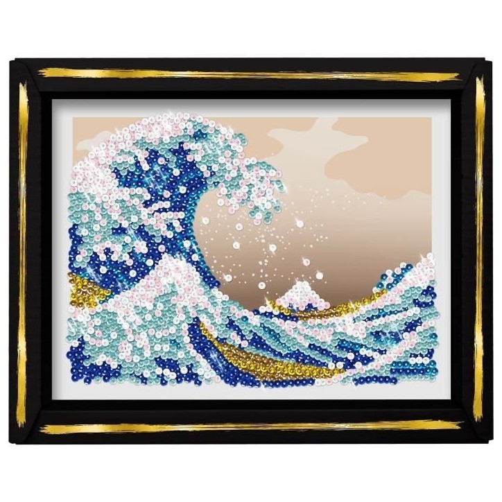 Kit loisir créatif - LANSAY - Collection Sequins - La Grande Vague - Hokusai - Des 14 ans