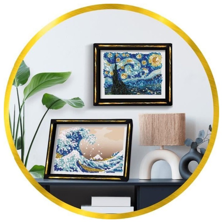 Kit loisir créatif - LANSAY - Collection Sequins - La Grande Vague - Hokusai - Des 14 ans
