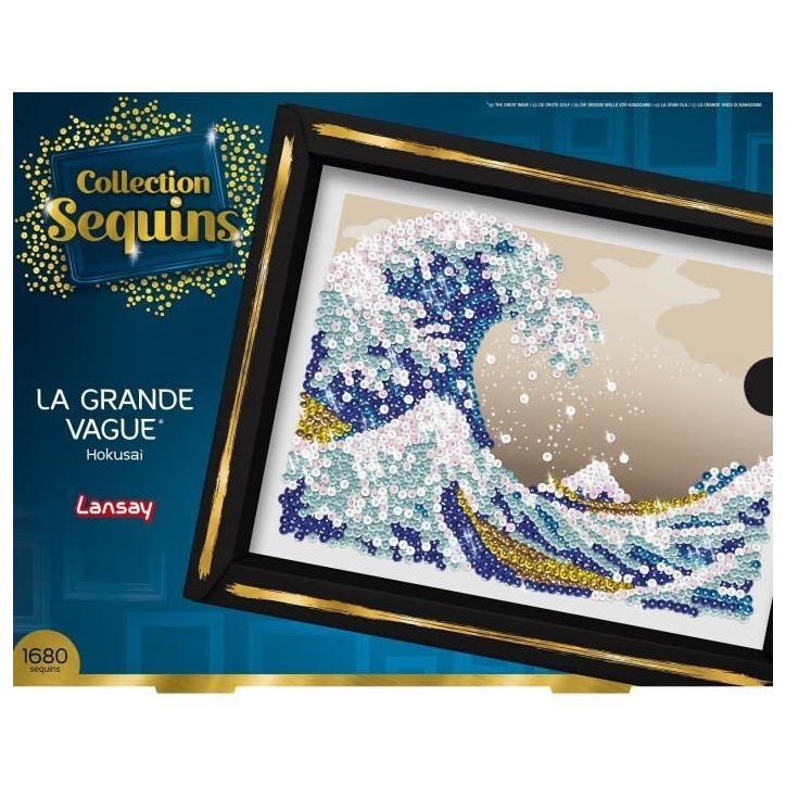 Kit loisir créatif - LANSAY - Collection Sequins - La Grande Vague - Hokusai - Des 14 ans